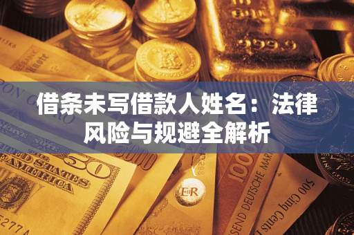 武汉借条未写借款人姓名：法律风险与规避全解析