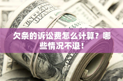 武汉欠条的诉讼费怎么计算?哪些情况不退! 武汉欠条的诉讼费怎么计算?哪些情况不退!