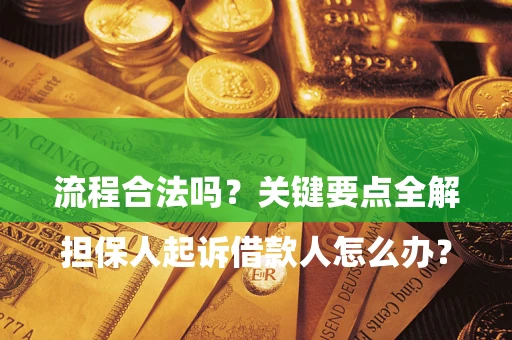 武汉

担保人起诉借款人怎么办？流程合法吗？关键要点全解析